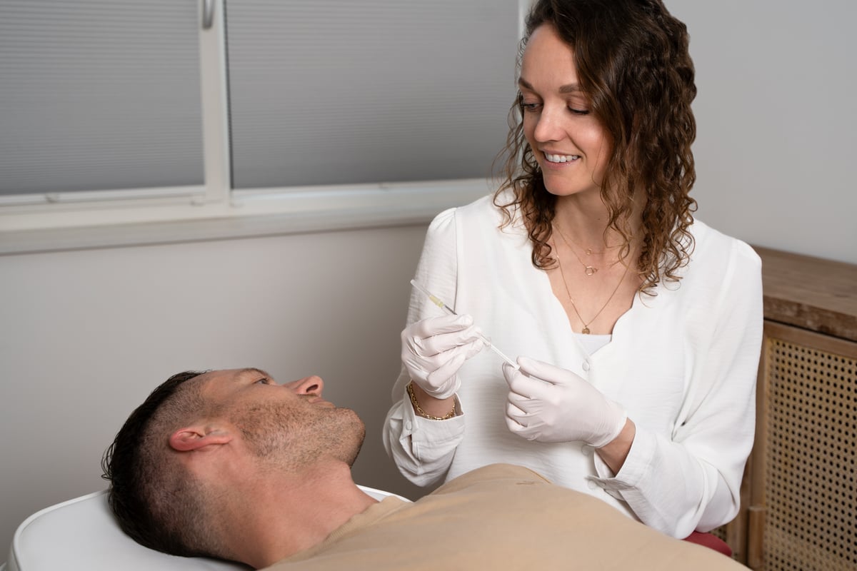 Nazorg na botox en fillers behandeling bij man